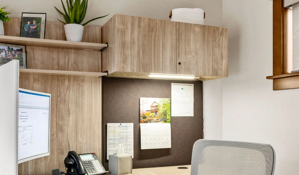 Rustic modern office remodel commercial interior design olympia wa officespace
